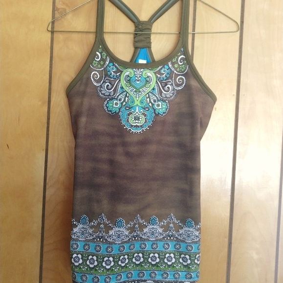 Athleta Tops - Athleta Green Boho Racer back XS Tank Top